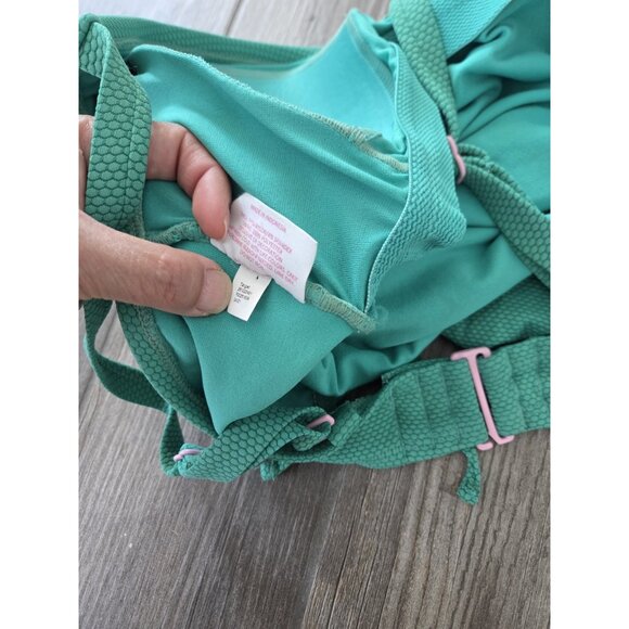 Stoney Clover LN Deep V-Neck Textured One Piece Swimsuit Womens Size 14W Green - Picture 3 of 5